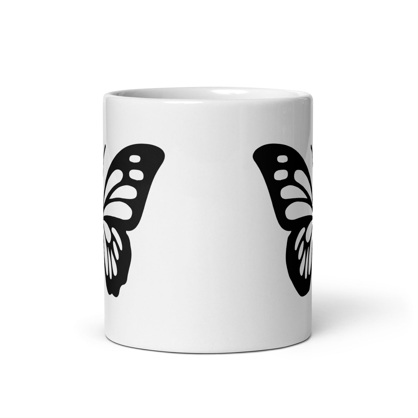 Positivity Butterfly White Ceramic Coffee Mug