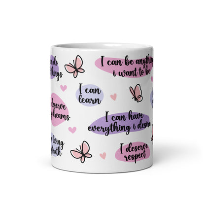 Positive Affirmations Self Care Awareness Ceramic Coffee Mug