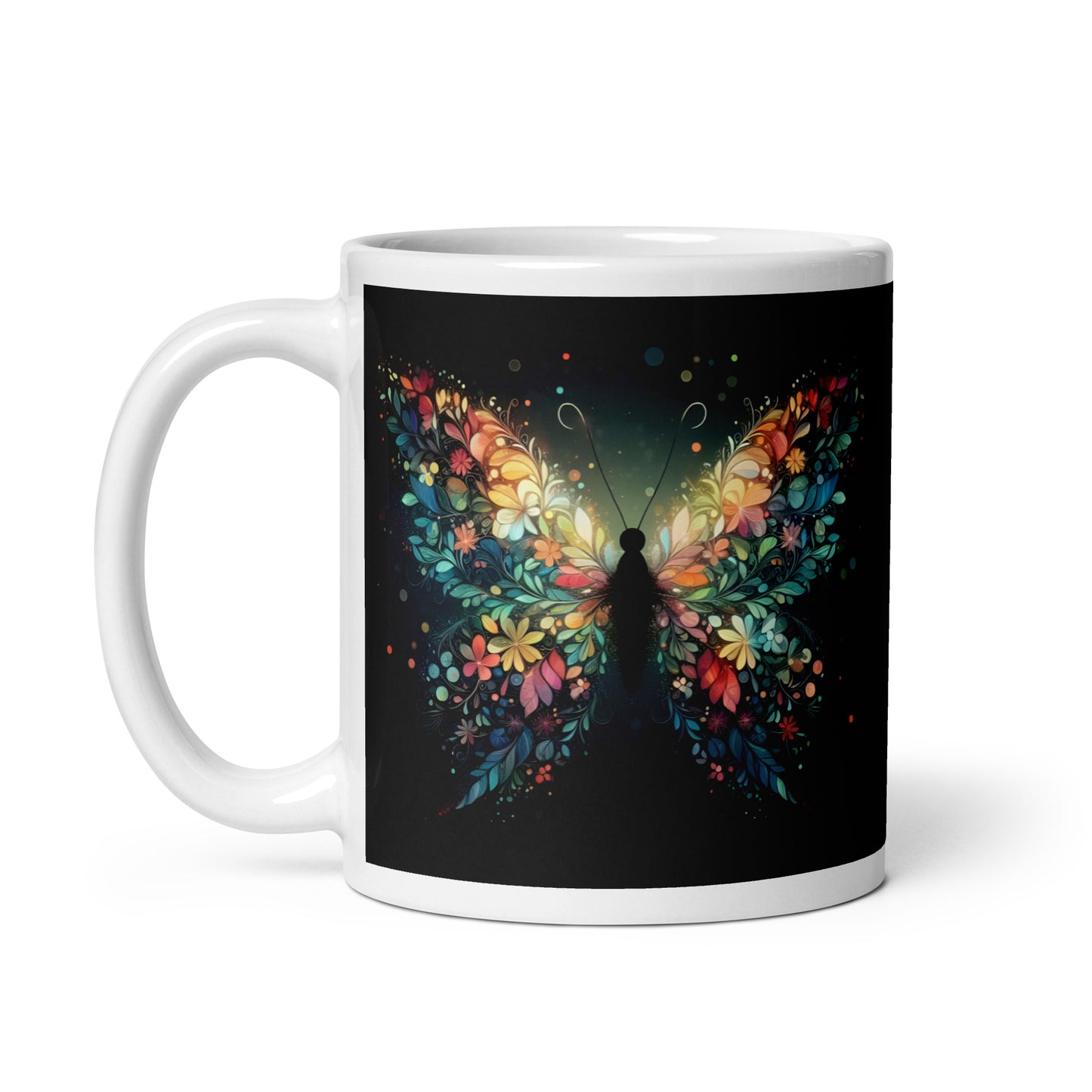 Emerging Butterfly White Ceramic Coffee Mug