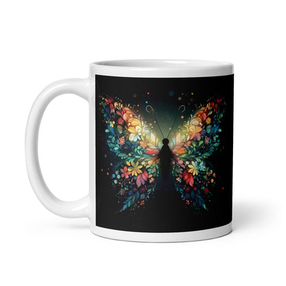 Emerging Butterfly White Ceramic Coffee Mug