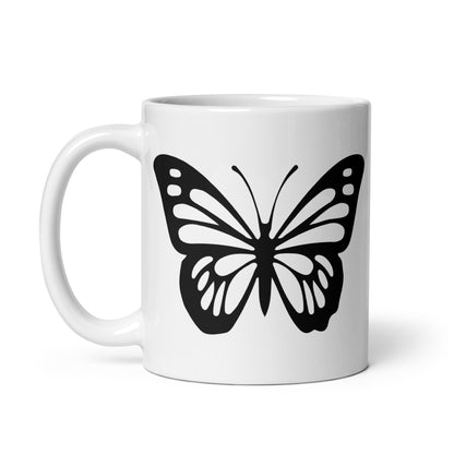 Positivity Butterfly White Ceramic Coffee Mug
