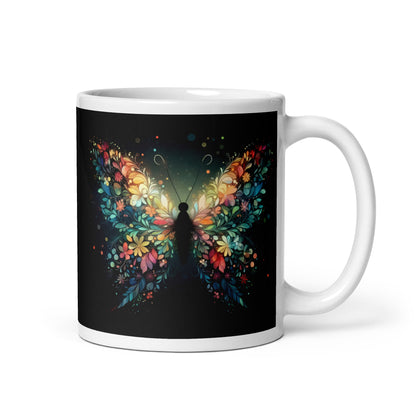 Emerging Butterfly White Ceramic Coffee Mug