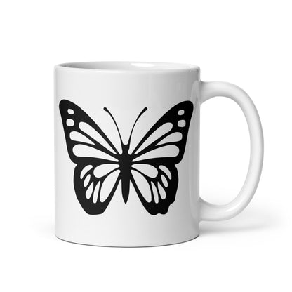 Positivity Butterfly White Ceramic Coffee Mug