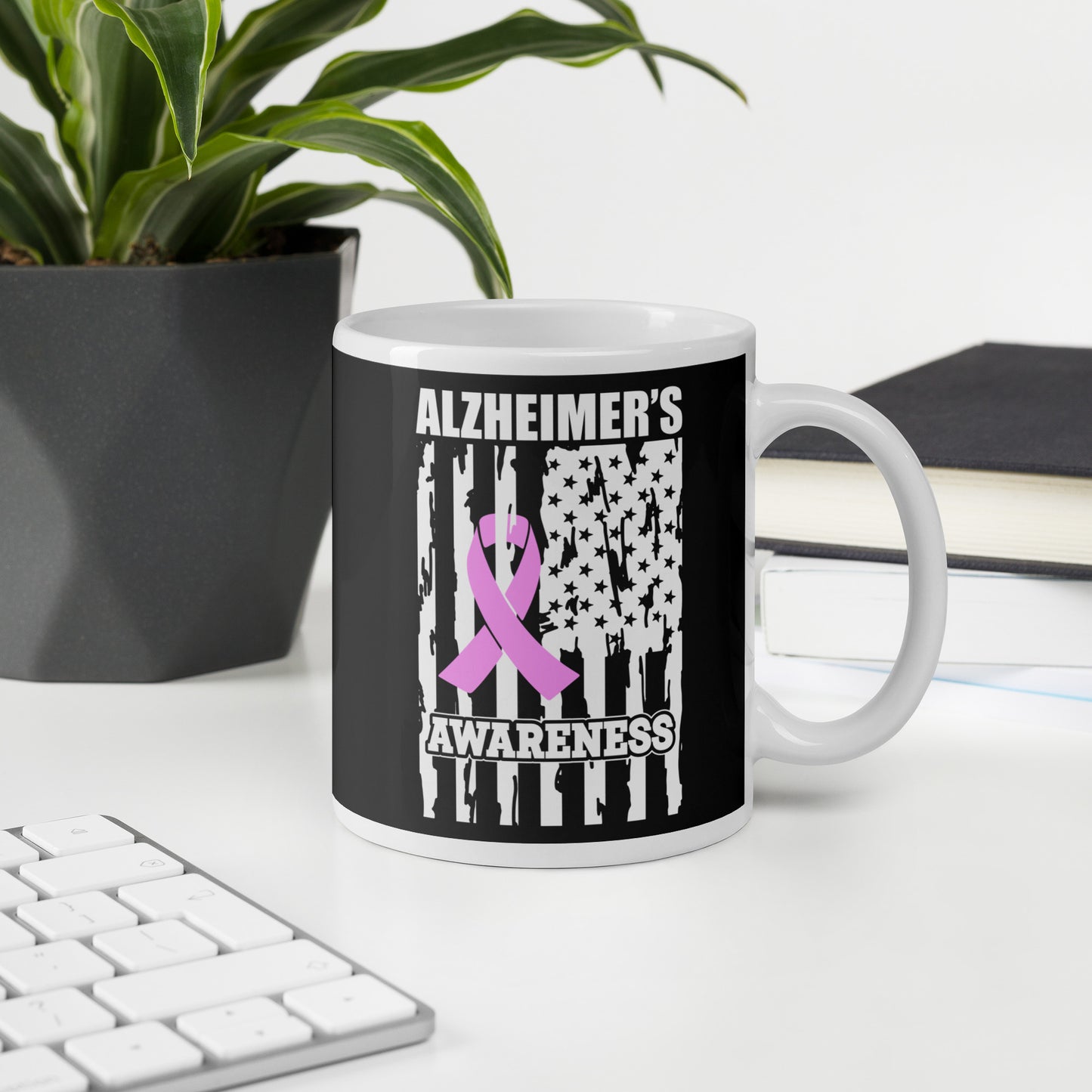 Alzheimer's Awareness Flag Ceramic Coffee Mug