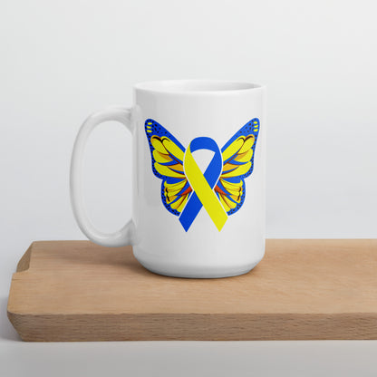 Down Syndrome Awareness Butterfly Ceramic Coffee Mug