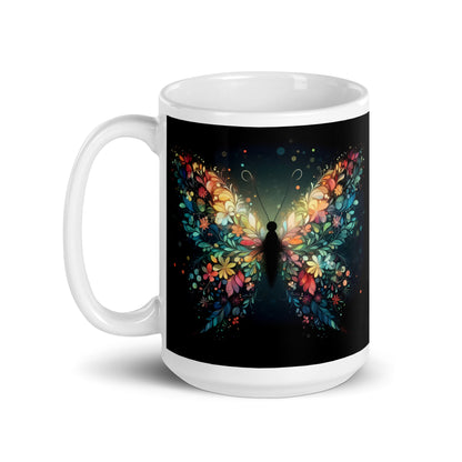 Emerging Butterfly White Ceramic Coffee Mug