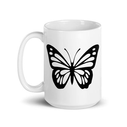 Positivity Butterfly White Ceramic Coffee Mug