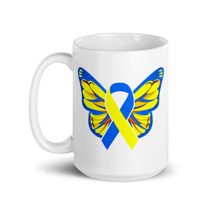 Down Syndrome Awareness Butterfly Ceramic Coffee Mug