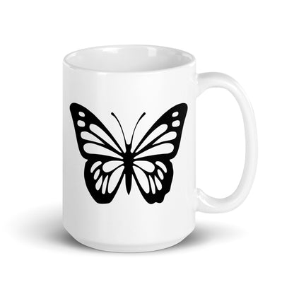 Positivity Butterfly White Ceramic Coffee Mug