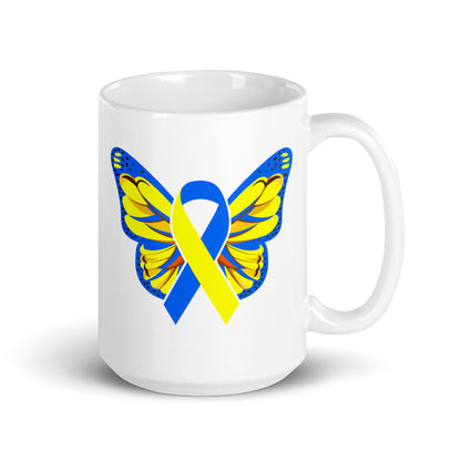 Down Syndrome Awareness Butterfly Ceramic Coffee Mug