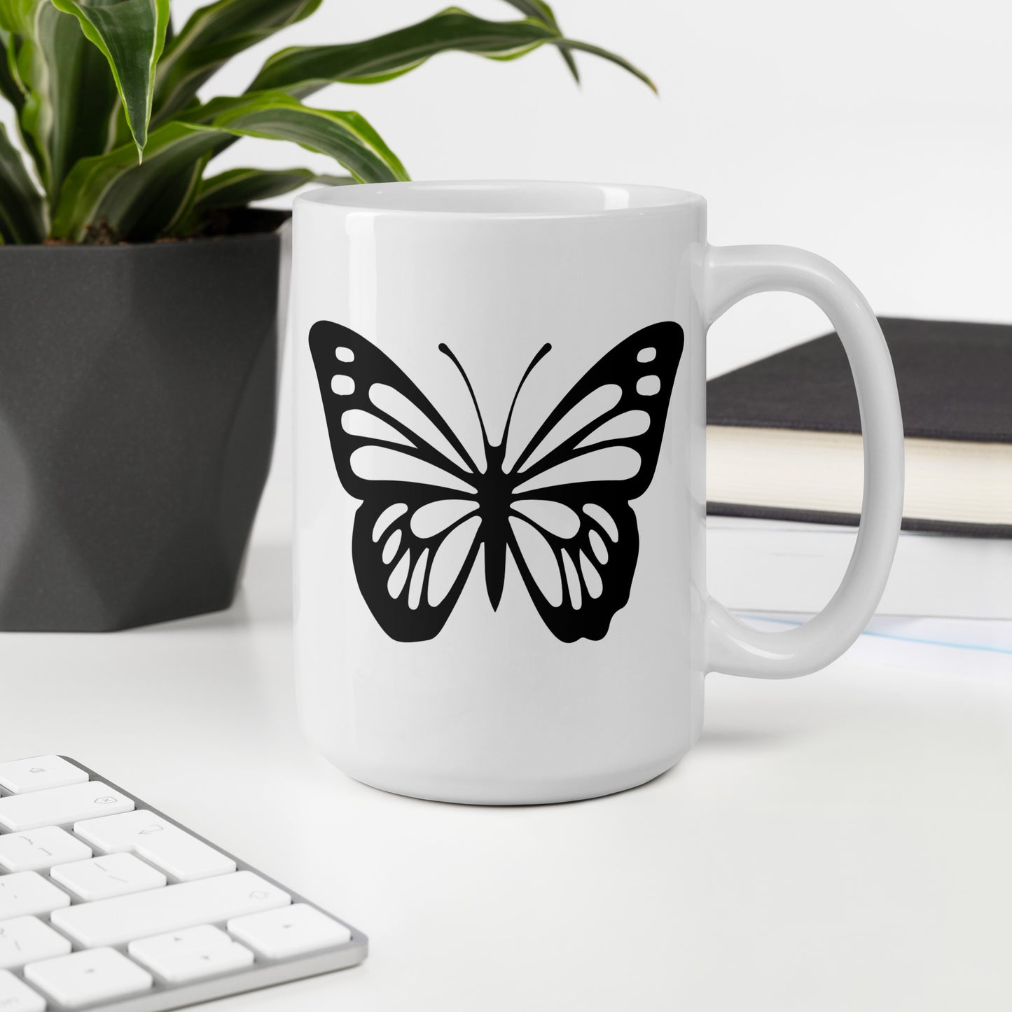 Positivity Butterfly White Ceramic Coffee Mug