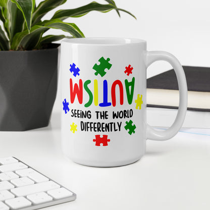 Seeing the World Differently Autism Acceptance Ceramic Coffee Mug