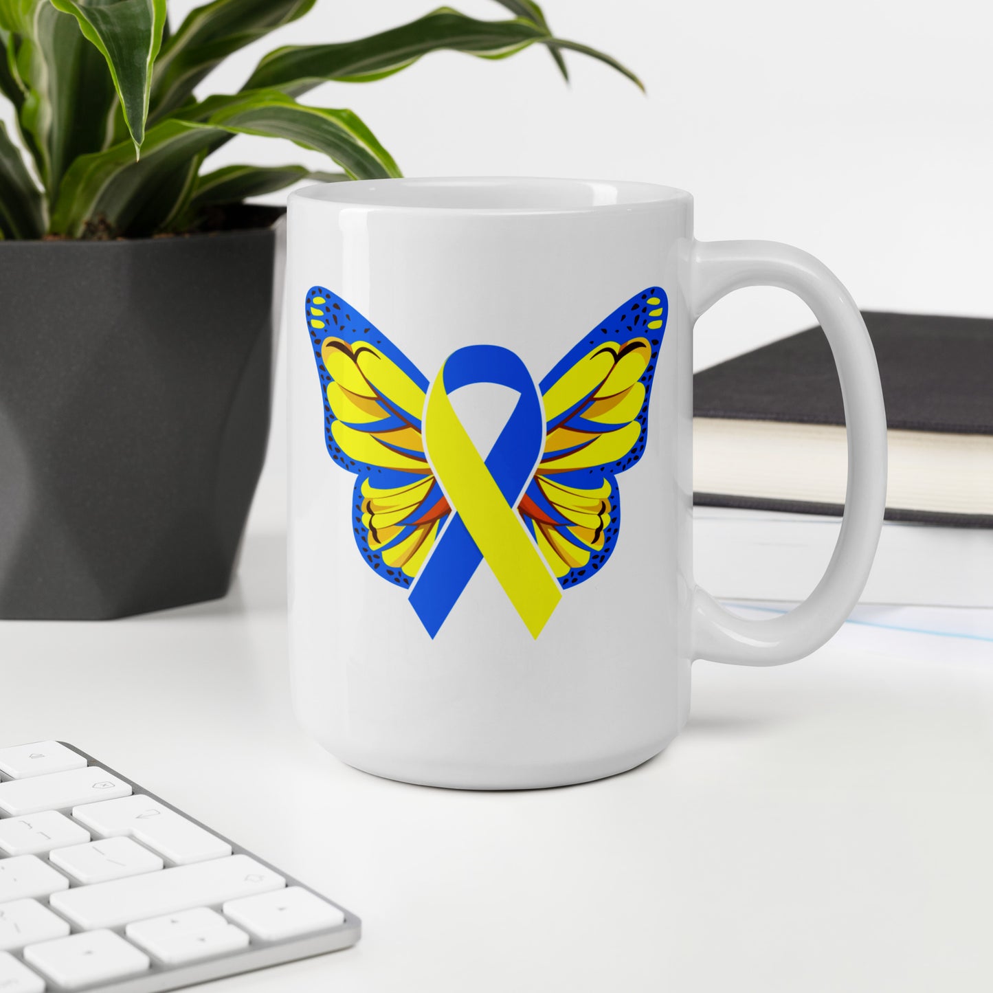 Down Syndrome Awareness Butterfly Ceramic Coffee Mug