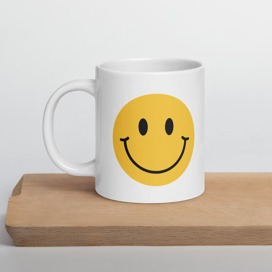 Smiley Face White Ceramic Coffee Mug