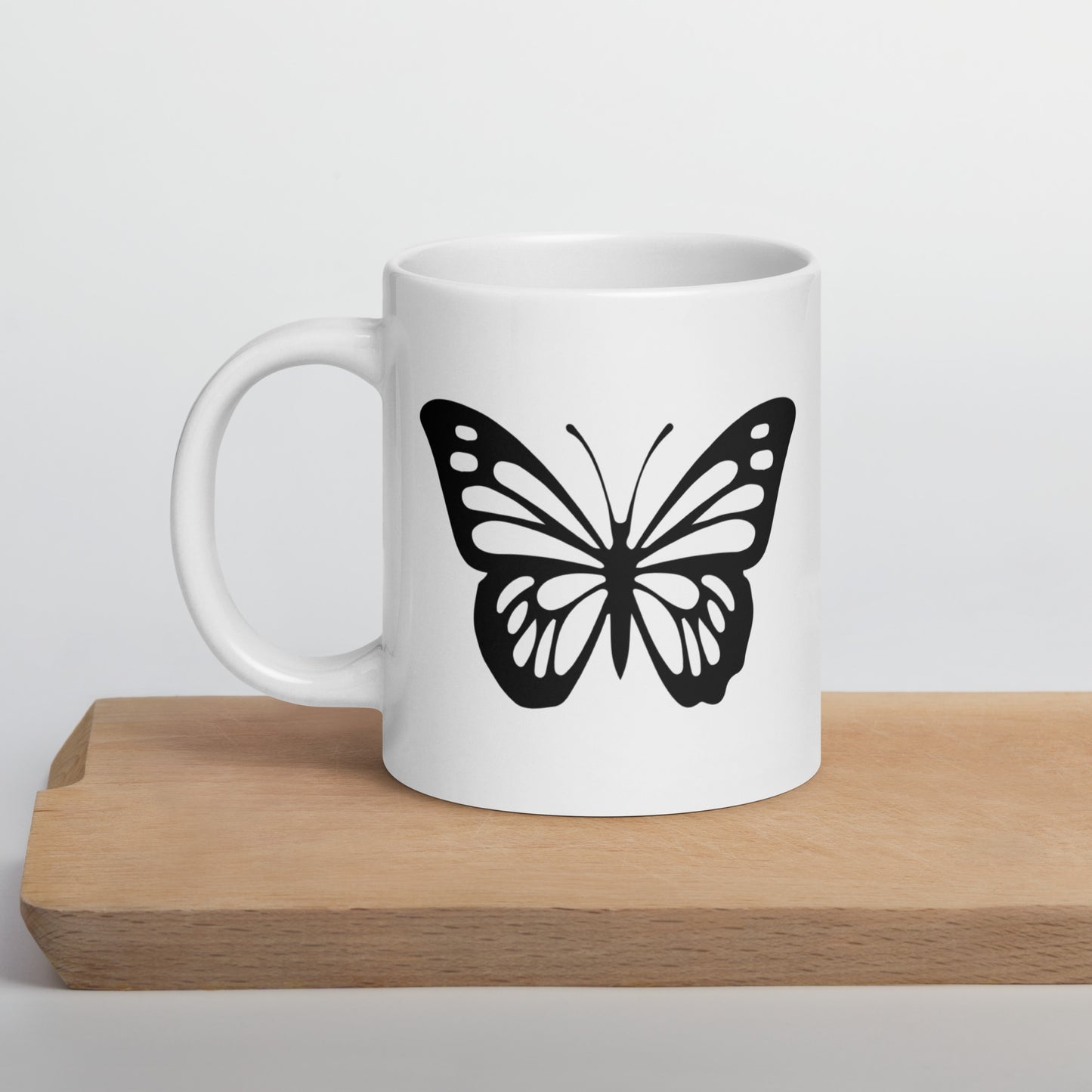 Positivity Butterfly White Ceramic Coffee Mug