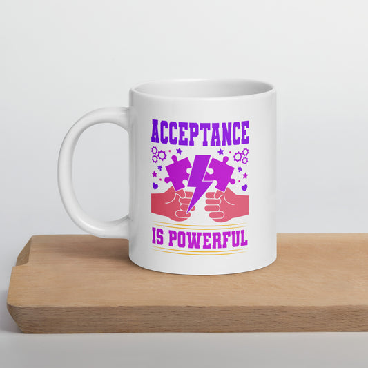 Autism Acceptance is Power Ceramic Coffee Mug