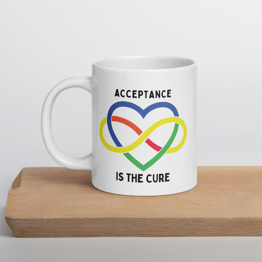 Autism Acceptance is the Cure Ceramic Coffee Mug