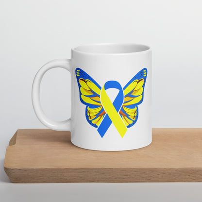 Down Syndrome Awareness Butterfly Ceramic Coffee Mug