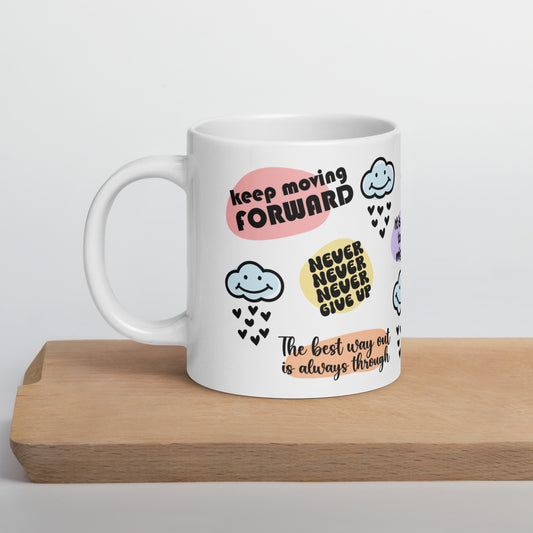 Never Give Up Self Care Awareness Ceramic Coffee Mug