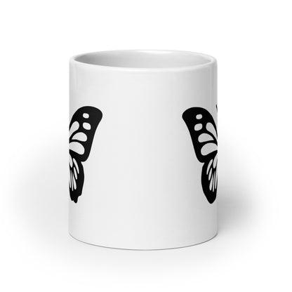 Positivity Butterfly White Ceramic Coffee Mug