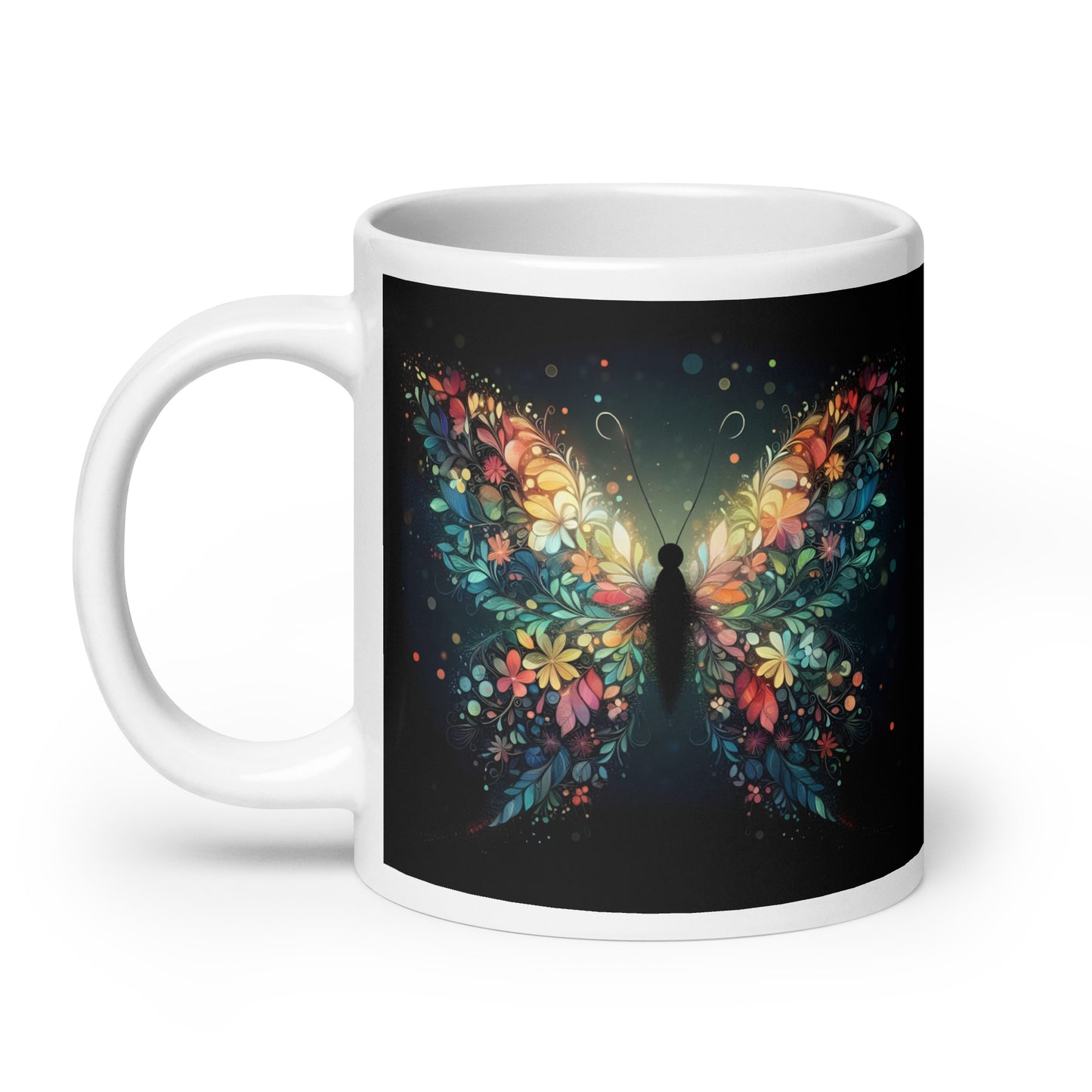 Emerging Butterfly White Ceramic Coffee Mug