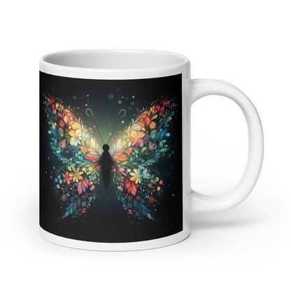 Emerging Butterfly White Ceramic Coffee Mug