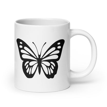 Positivity Butterfly White Ceramic Coffee Mug