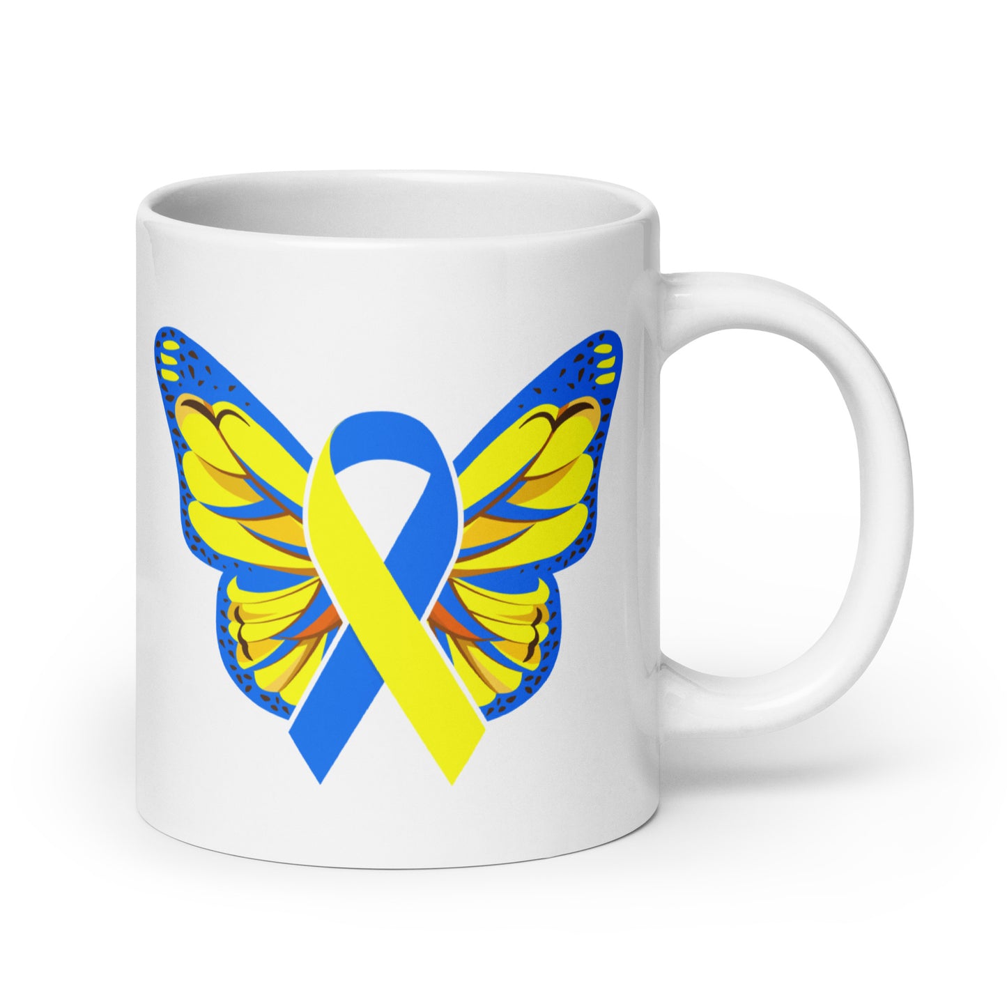 Down Syndrome Awareness Butterfly Ceramic Coffee Mug