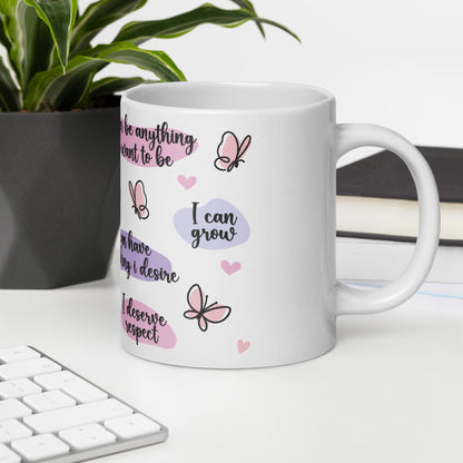 Positive Affirmations Self Care Awareness Ceramic Coffee Mug