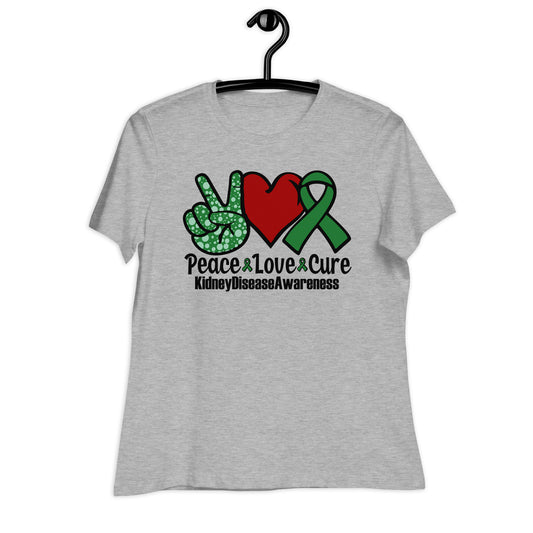 Peace Love Cure Kidney Disease Awareness Bella Canvas Relaxed Women's T-Shirt