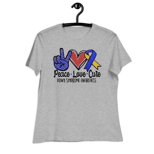 Peace Love Cure Down Syndrome Awareness Bella Canvas Relaxed Women's T-Shirt