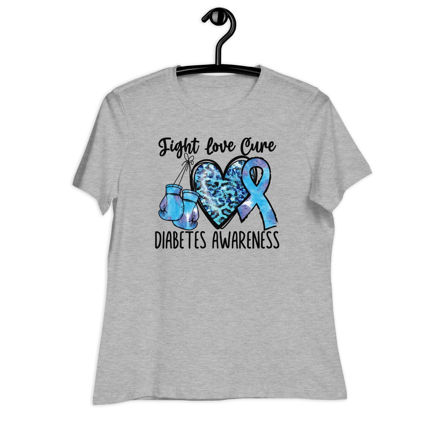 Fight Love Cure Diabetes Awareness Bella Canvas Relaxed Women's T-Shirt