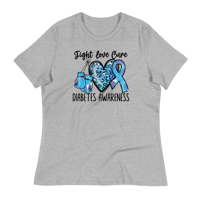 Fight Love Cure Diabetes Awareness Bella Canvas Relaxed Women's T-Shirt