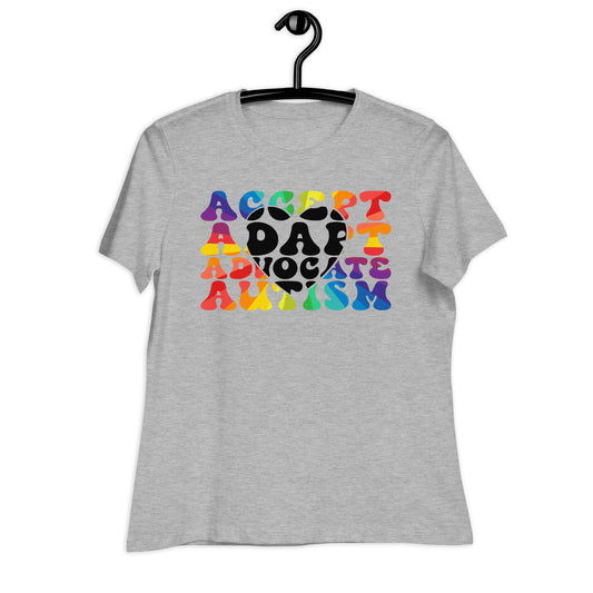 Accept Adapt Advocate Autism Bella Canvas Relaxed Women's T-Shirt
