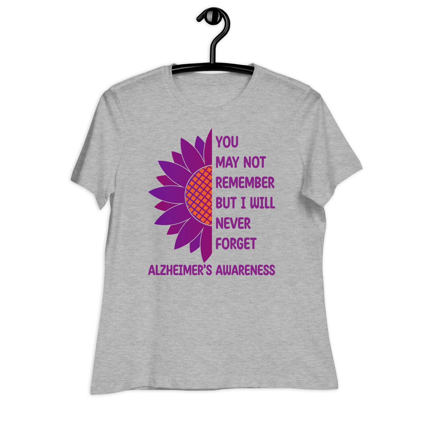 I Will Never Forget Alzheimer's Awareness Bella Canvas Relaxed Women's T-Shirt