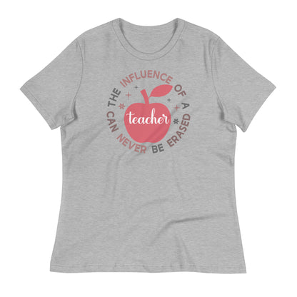 The Influence of a Teacher Can Never Be Erased Bella Canvas Relaxed Women's T-Shirt