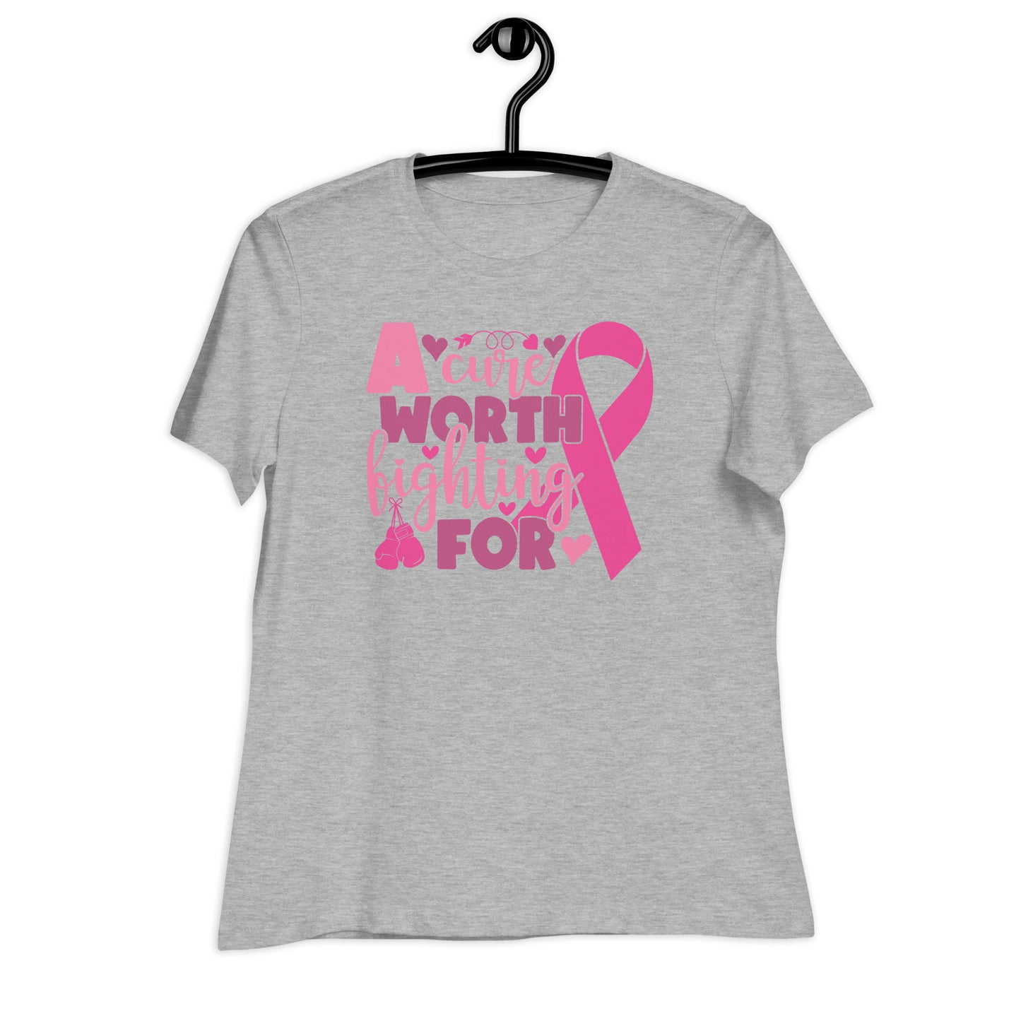 A Cure Worth Fighting For Breast Cancer Awareness Bella Canvas Relaxed Women's T-Shirt