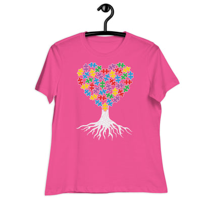 Autism Acceptance Tree Bella Canvas Relaxed Women's T-Shirt