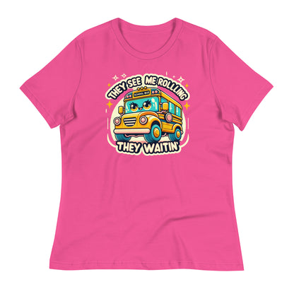 They See Me Rolling, They Waitin' Bus Driver Bella Canvas Relaxed Women's T-Shirt