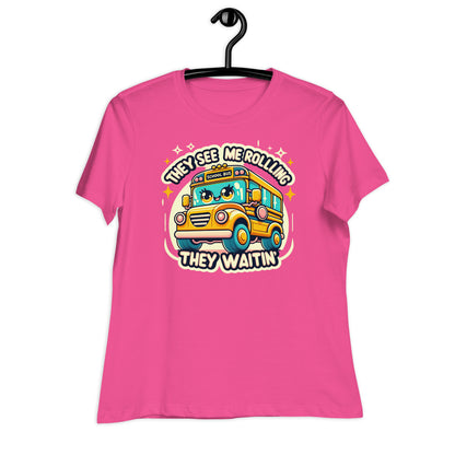 They See Me Rolling, They Waitin' Bus Driver Bella Canvas Relaxed Women's T-Shirt