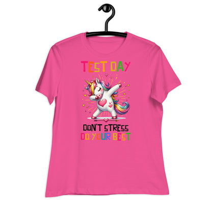 Test Day Don't Stress, Do Your Best Teacher Bella Canvas Relaxed Women's T-Shirt