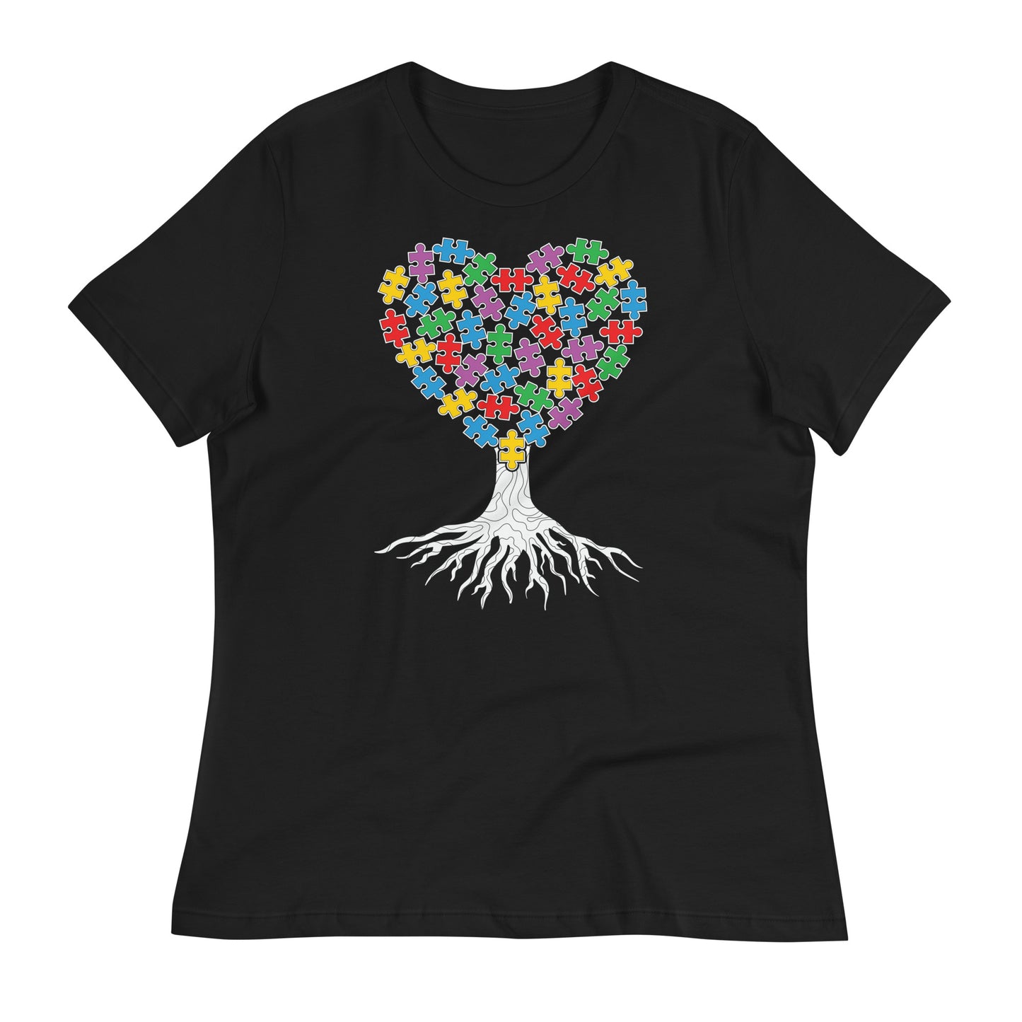 Autism Acceptance Tree Bella Canvas Relaxed Women's T-Shirt