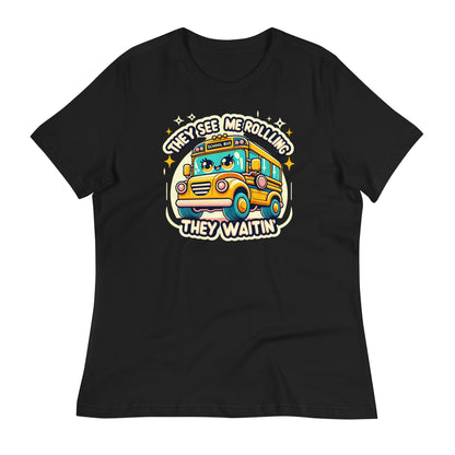 They See Me Rolling, They Waitin' Bus Driver Bella Canvas Relaxed Women's T-Shirt