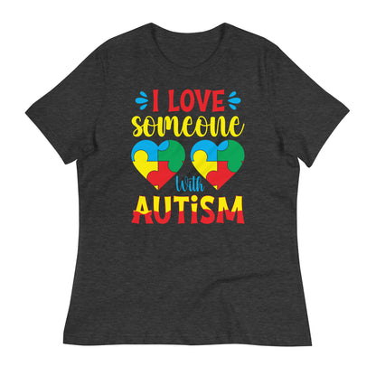 I Love Someone with Autism Bella Canvas Relaxed Women's T-Shirt