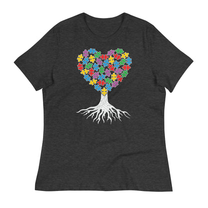 Autism Acceptance Tree Bella Canvas Relaxed Women's T-Shirt