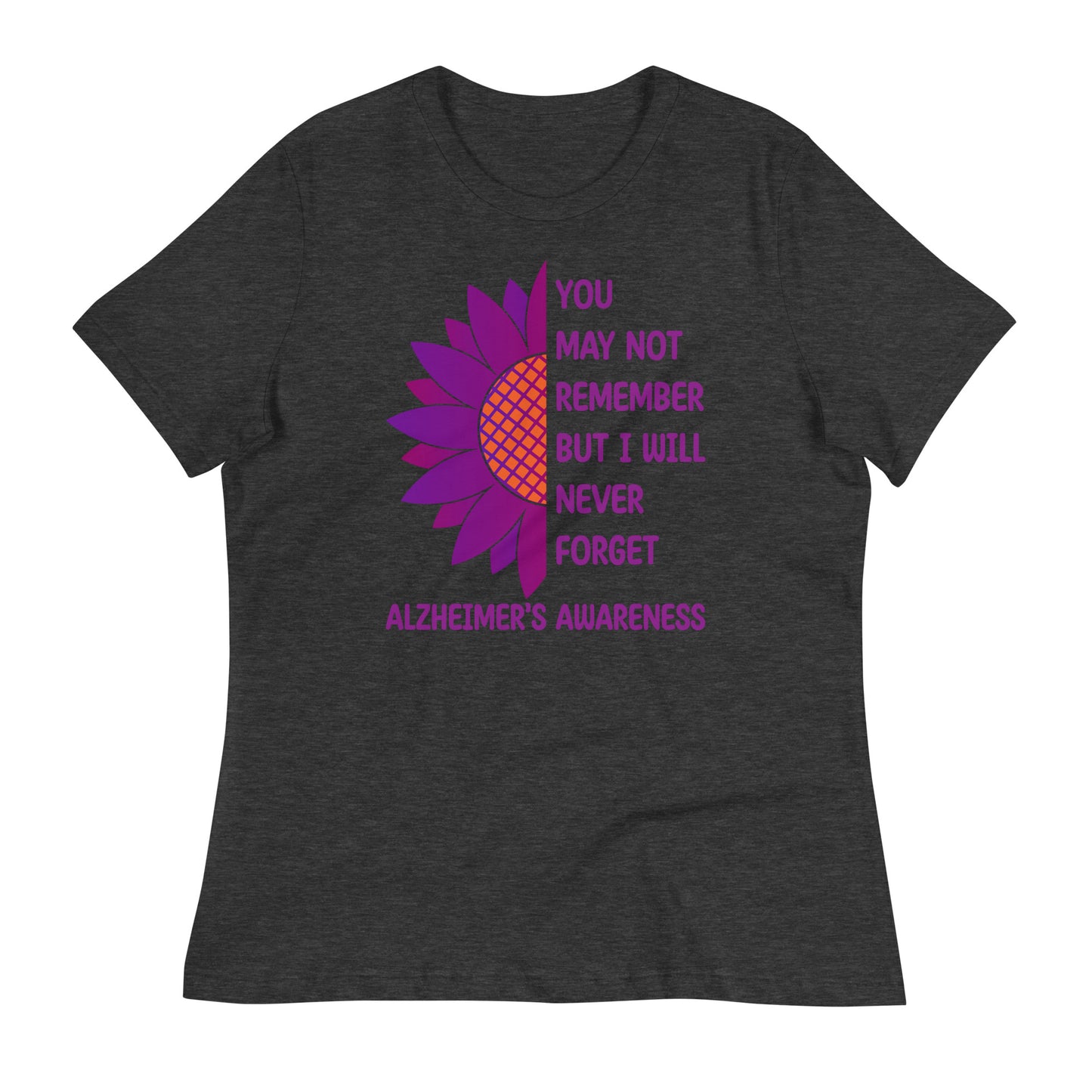 I Will Never Forget Alzheimer's Awareness Bella Canvas Relaxed Women's T-Shirt