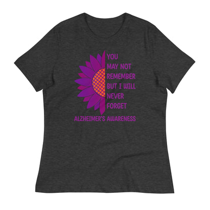 I Will Never Forget Alzheimer's Awareness Bella Canvas Relaxed Women's T-Shirt