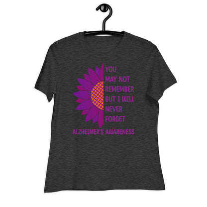 I Will Never Forget Alzheimer's Awareness Bella Canvas Relaxed Women's T-Shirt