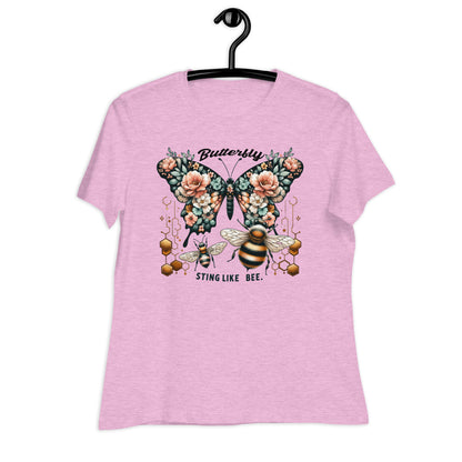 Butterfly Sting Like a Bee Bella Canvas Relaxed Women's T-Shirt