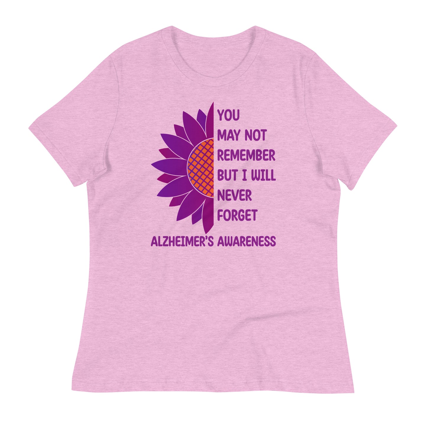 I Will Never Forget Alzheimer's Awareness Bella Canvas Relaxed Women's T-Shirt